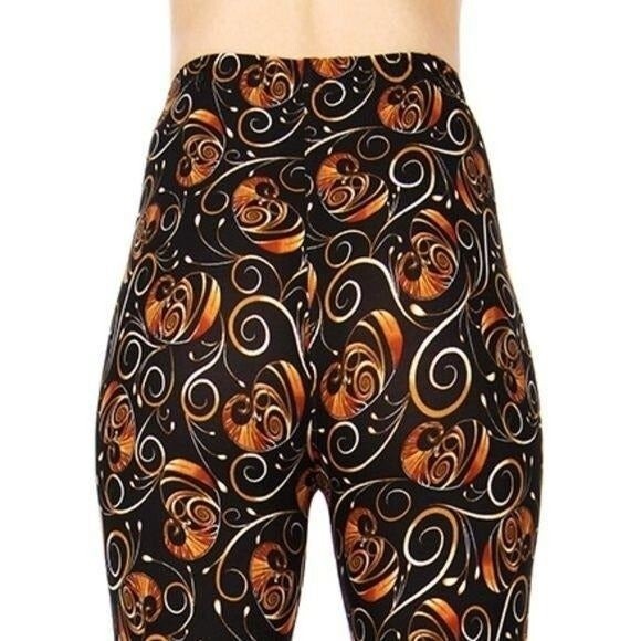 Reg One Size NEW MIX soft brush swirly print leggings - Picture 2 of 9